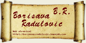 Borisava Radulović vizit kartica